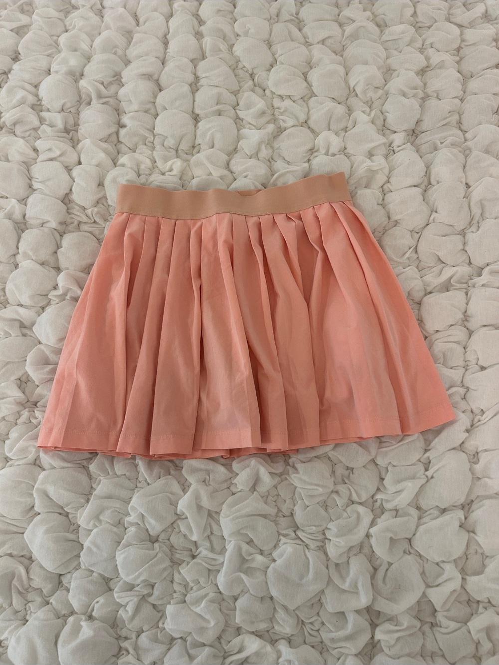 Athleta Coral Pink Pleated Skater Mini Skirt